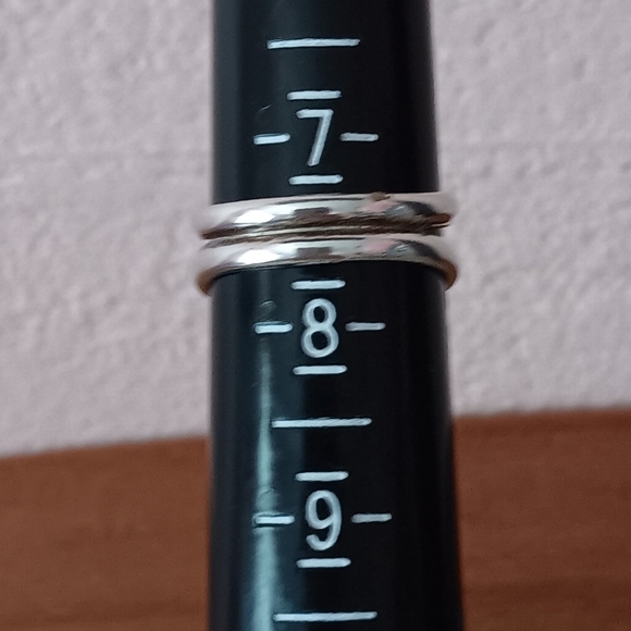 925 Silver Double Band Turquoise Ring - Picture 3 of 13